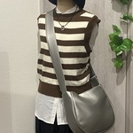 撥水次世代メタリックレザーミニショルダーダークシルバー「雨でもヘビロテ」