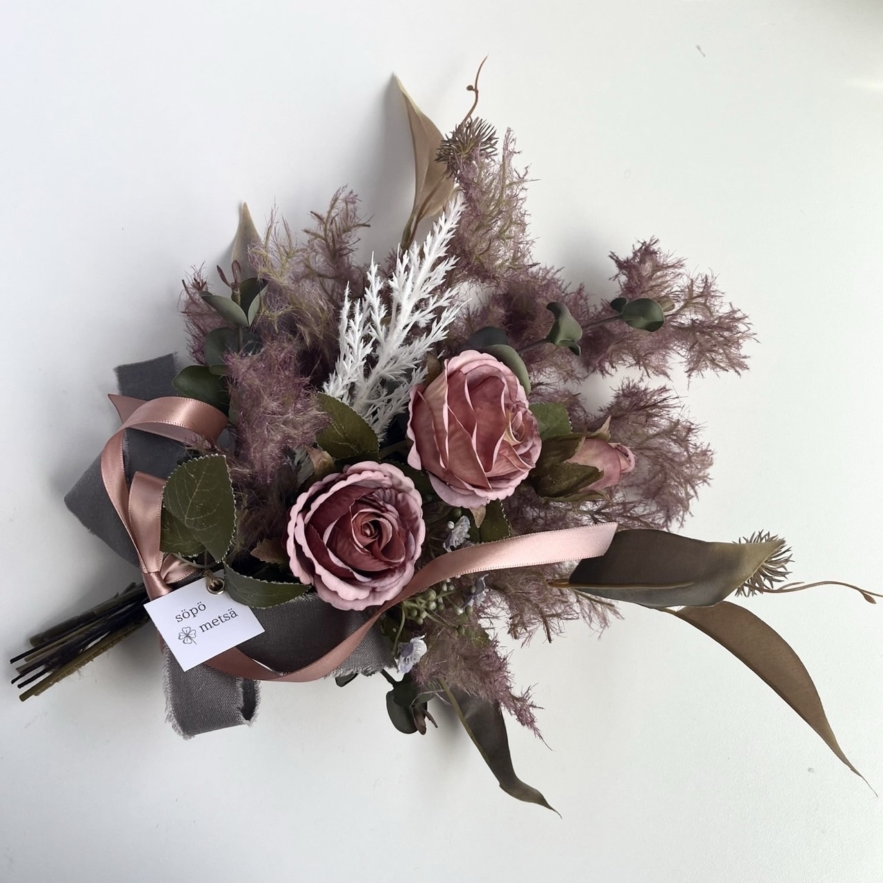 9.ミニブーケスワッグ ドライフラワー バラ スワッグ ミニスワッグ ミニブーケ 22cm 野バラの