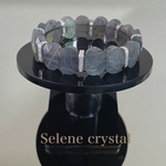 ラブラドライト　バングル　オーロラシラー　天然石バングル　Selene crystal