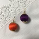 巻き玉ピアス　ハロウィーン（オレンジ・パープル）