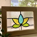 ステンドグラス※パネル※floral 枠ナチュラル
