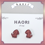 ミニチュアダックスフンドちゃんのピアス(全身)＜p256＞プラバン