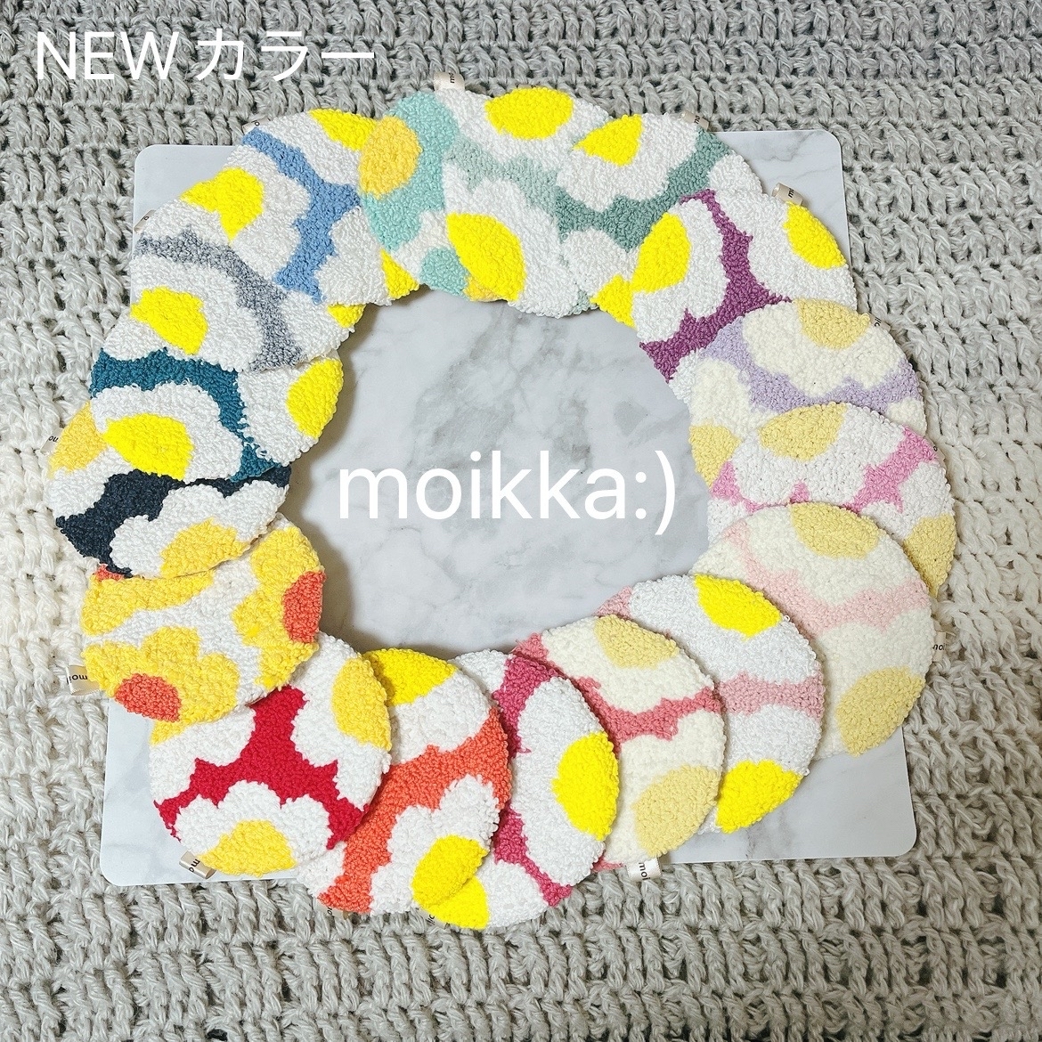 パンチニードル コルク コースター Flower NEW - moikka :) | minne