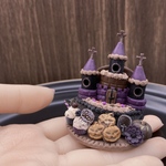 ミニチュア　ハロウィン城（パープル）　ハンドメイド