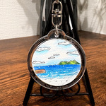 ほっこりアクリルキーホルダー🌊 ｢心、穏やかに。｣色鉛筆画 原画