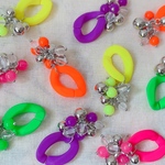 【138】neon color  charm チャーム　コネクター　シルバー　ネオンカラー　チェーン　じゃらじゃら　揺れる