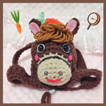 犬猫用　午干支帽子🐴【茶】