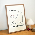【ハロウィン】おばけのハロウィンポスター＊インテリア＊ポスター＊秋