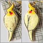 🆕オカメインコの両面刺繍キーホルダー/ノーマル