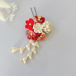 つまみ細工　七五三髪飾り　紅白