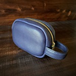 《ボックス型》レザーポーチ（Verde）