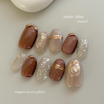 amber shine /マグネットネイル/秋冬ネイル/うるうるネイル