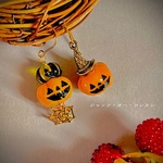 チャームが選べる ジャック・オー・ランタン アシンメトリーピアス/イヤリング【ハロウィン】