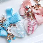 【Ballet 名入れ】バレエキーホルダー　発表会プレゼント　名入れ　トウシューズ　お名前入れ　ネームタグ　お稽古バック　バレエ発表会ギフト　お揃い　おまもり　発表会　楽屋見舞い　レジン