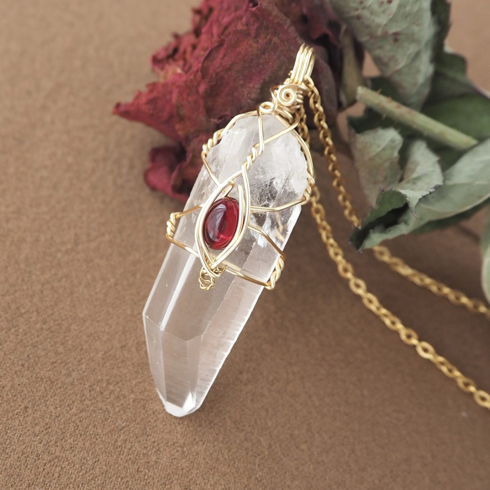 ウラル　レムリアンシードクリスタルペンダントトップ　18k ELIM ウラル レムリアンシードクリスタルペンダントトップ 18k ELIM