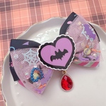 こうもり♡ ヘアクリップ　ハロウィン　ゆめかわ　チュールリボン　♡ ハンドメイド　リボン　