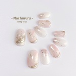 【061 現品販売】ピンク マーブル模様 ミラー ゴールドラメ ニュアンス 大人可愛い/デート ブライダル 結婚式