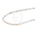 STO-153-G【1連】天然石ビーズ ホワイトシェル（ディスク型） / Natural Stone Beads