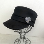 TOPI   ブラックウールのワークキャップ（ボタン）
