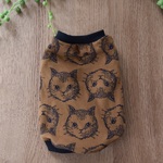 犬服　リバーシブルジャガードニットのにゃんこ柄タンクトップ