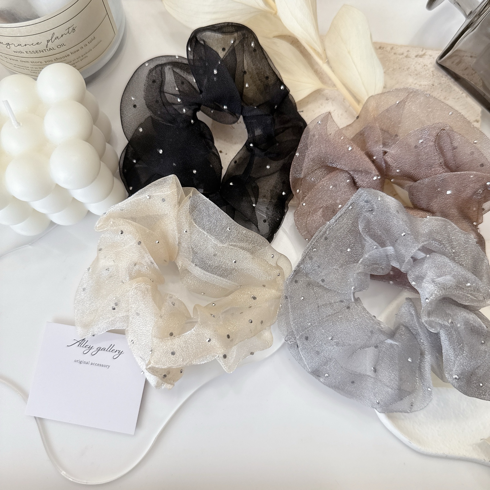 ２本set ストーン付き　キラキラ　シュシュセット