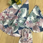 3点セット❤️結びやすいあずま袋かごバッグinあずま袋 (和風絞り花柄)、コンビニバッグ、お弁当あずま、エコバッグなどに