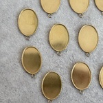 在庫処分〔6個〕ステンレス　13x18mm　オーバルセッティングチャーム　ゴールド