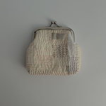 sashiko がまぐちポーチ　patchwork 生成り