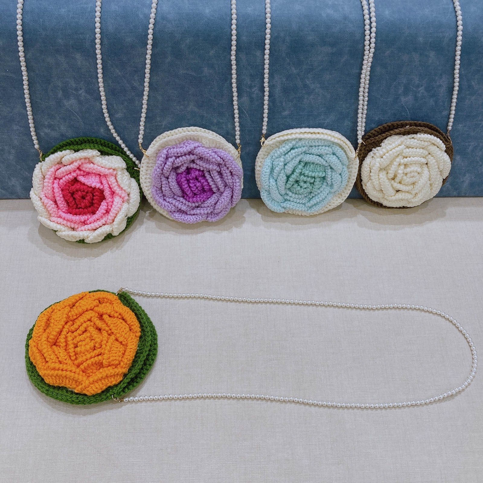 バラクラバ グリーン 手編み フード付きネックウォーマー