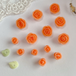 樹脂　薔薇　パーツ    ローズ　デコ　51 オレンジ