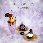【受注制作】ハロウィン★選べる✩.*˚黒いシュークリーム&紫芋シェイクセット★ミニチュアスイーツ