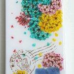 【送料込み】iPhone 押し花ケース『カラフル紫陽花』(５／５S  ハード)  