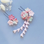 つまみ細工　七五三髪飾り　ピンクぼかし