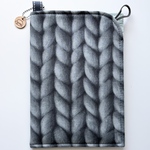 　ウール0% 羊さんタグ　ニットプリントタブレットポーチ　ケース　iPad miniポーチ　御朱印帳