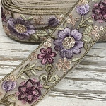実物のお色味と違う場合があります] インド刺繍リボン　花　インド刺繍　スパンコール　刺繍リボン　リボン　りぼん