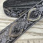 実物のお色味と違う場合があります] インド刺繍リボン　花　インド刺繍　スパンコール　刺繍リボン　リボン　りぼん
