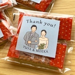 ウェディング/サンキューシール/結婚式/プチギフト/プチギフトシール/似顔絵イラスト