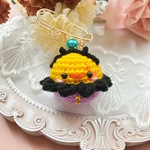 あみぐるみブローチ❤︎ハロウィンひよこﾁｬﾝ（パープル）
