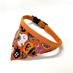 猫ちゃんの首輪 ハロウィン🎃柄 バンダナ付き(オレンジ)