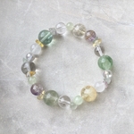 [一点もの] フローライト × シトリン / 天然石ブレスレット