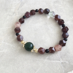 [一点もの] グリーンアベンチュリン × トルマリン / 天然石ブレスレット