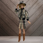 ポピーパーカー・バービー人形のハンドメイドドール服*チェック柄のブルゾン