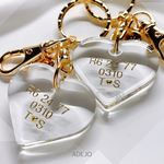 【名入れ】ハート♡透明♡clear♡キーホルダー♡シンプル♡チャーム⚫︎Heart⚫︎