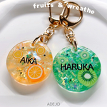 【全14種類】フルーツ♡ジュース♡ゼリー♡チャーム♡キーホルダー♡キーリング⚫︎ラウンド⚫︎