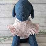 優しいぬくもりを纏う　アラン編みニットベスト　ミルクピンク