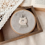 【1点限定】そぽくまチャーム/チェックver.(ライトグレー)