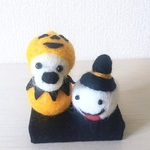 【rk1118様ご依頼】羊毛フェルト【犬】10月 マルチーズかぼちゃとオバケのハロウィン