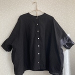 Ｙさまオーダー　　　　　　　　　　　　　　　　　　天日干しワッシャーリネンのブラウス（黒）
