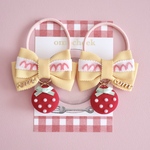 5thアニバーサリー🎂いちご揺れるケーキリボン🍰🍓キッズサイズゴム