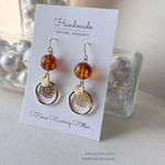 ビーズの色味変更☆autumn design/揺れるピアス/イヤリング☆秋/minne_new/べっ甲/べっこう